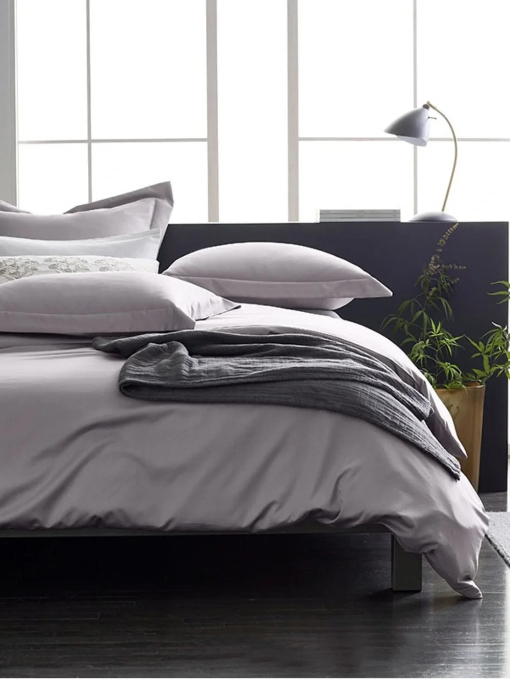 NWT The Company Store Legends Hotel Supima Sateen Duvet King Silver